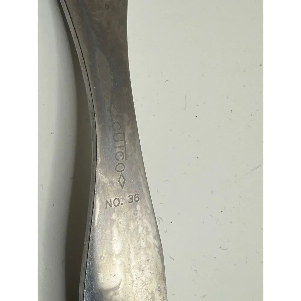 Cutco Meat Forks Smooth Brown Wood Handles 36 & 37 Large Small